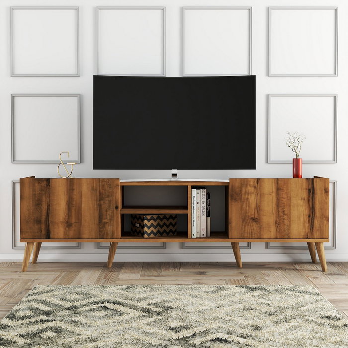Hanah Home Lotus - 1340 Mueble de TV Rústico Bohemio Nogal